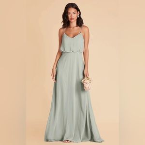 A classic blouson-Style bridesmaid dress.